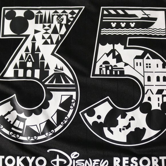 DISNEY Adidas Tokyo Resort 35th Anniversary Men's Large Black Climalite Shirt - Picture 6 of 9